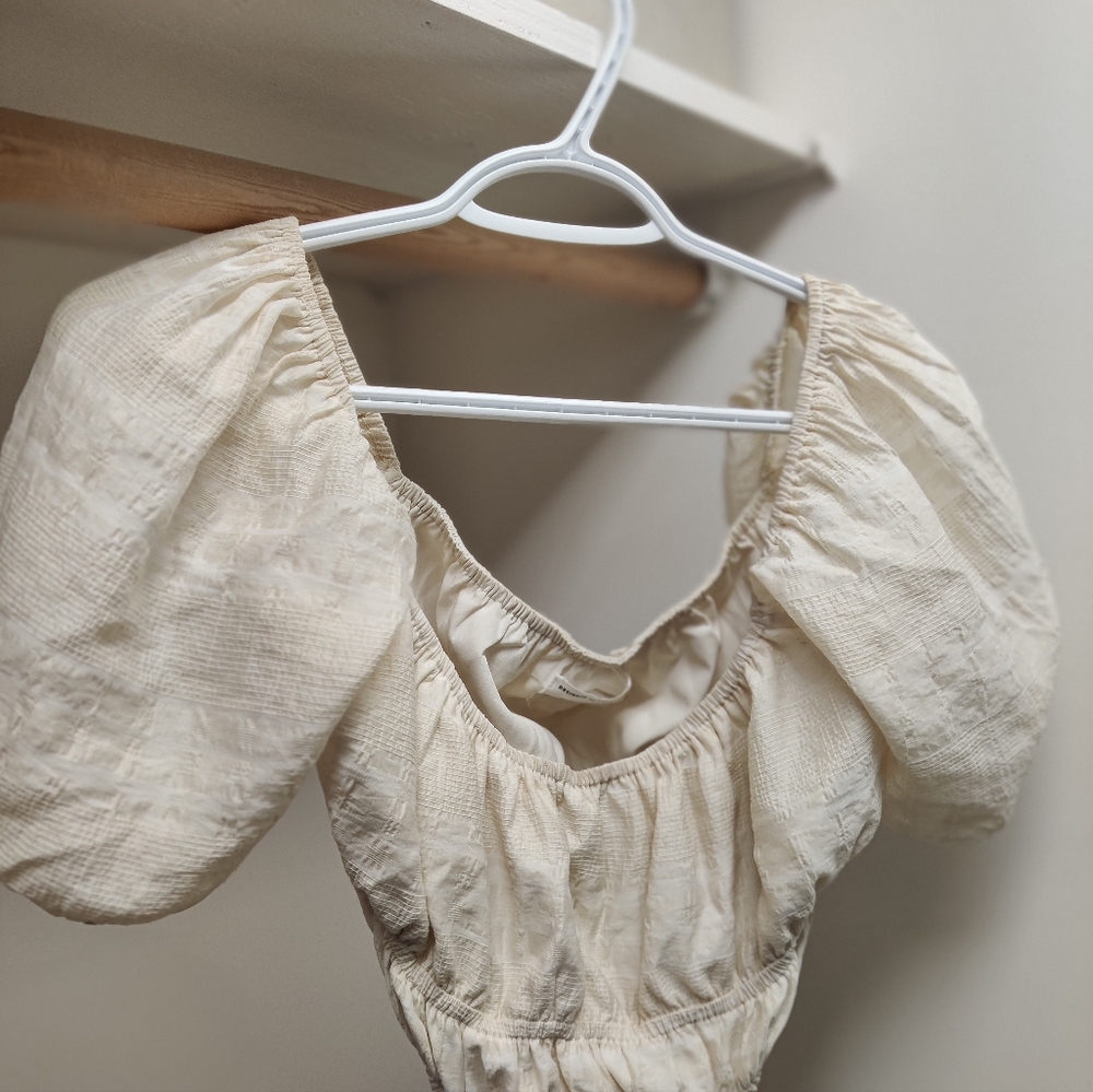 Sabo Cream Puff Sleeve, Open Back Dress